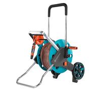 Gardena 18517-20 enrouleur de tuyau d'arrosoir de jardin Chariot sur roues Manuel Noir, Bleu, Acier inoxydable