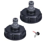 Gardena Lot de 2 accessoires pour réservoir IBC, adaptateur de bouchon de réservoir d'eau de 1000 l, raccord de robinet d'écoulement, pour réservoir d'eau de pluie, robinet, kit d'adaptateurs pour
