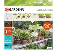 Gardena Kit d'arrosage goutte-à-goutte pour plantes en pots M automatic : système Micro-Drip pratique avec programmateur pour 7 pots et 3 jardinières (13002-20)