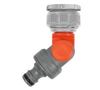 Gardena Nez de robinet coudé et articulé: raccord coudé pour robinet de 26,5mm (G 3/4'') avec filetage 33,3mm (G 1'') & 21mm (G 1/2'') avec filetage 26,5mm (G 3/4'') pivotant et orientable (2999-20)