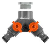 GARDENA OGS double valve avec filetage 1" et adaptateur 3/4