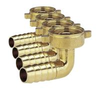 Gardena Raccord d'angle en laiton: angle de laiton avec 26,5 mm (g 3/4 Pouce) - fil, pour 13 mm (1/2 Pouce) - tuyau, pour un changement facile de direction (7286-20) (Lot de 4)