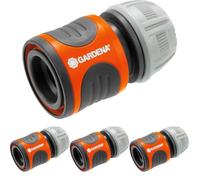 GARDENA Raccords d'Arrosage Rapide 13 mm (1/2") et 15 mm (5/8") : Raccord Enfichable de Début de Tuyau, Étanche, Rainures Encastrées Rainurées, Emballé (18215-20) (Lot de 4)