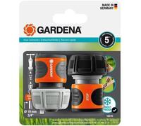 GARDENA raccords rapide et Aquastop Ø19 mm-Pour début et fin de tuyau- Avec l'Original GARDENA System-Résiste au get et UV