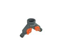 Distributeur d'eau 2 voies GARDENA 938-20 plastique avec vanne de régulation 24,2 mm (3/4\ ) (file