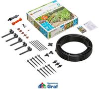 Gardena, Micro-irrigation, système de micro-goutte (Support de tuyauterie, Goutteur, Partiteur, Pièce en L, Outils)