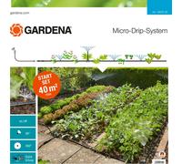 Gardena, Micro-irrigation, système de micro-goutte (Support de tuyauterie, Goutteur, Partiteur, Pièce en L, Outils)