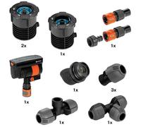 Gardena Kit pipeline arrosage 08272-20 – jeu complet montage souterrain, prise d'eau maison & jardin