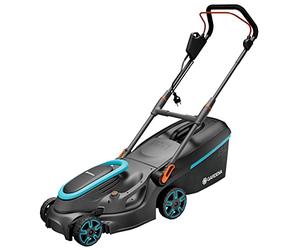 Gardena tondeuse à gazon électrique PowerMax 37/1800 G2: Tondeuse <500 m², puissance 1 800 W, largeur coupe 37 cm, volume bac 45 l, hauteur 35-65 mm, poignée ErgoTec Plus, rabattable (14637-20)