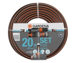 Gardena Tuyau de Comfort FLEX 13 mm (1/2 Pouce), 20 m avec pièces système: tuyau de jardin flexible et flexible avec profil de puissance, pression de 25 bars (18034-88)