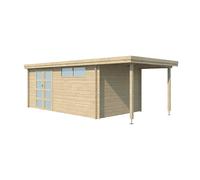 Gardenas Abri de Jardin Bois d’Épicéa Toit en Acier + Extension Oregon 18 m² - 3704EXT150