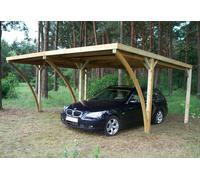 Gardenas Carport Double en Bois d’Épicéa Traité et Fibre de Verre Capri 30 m² - CPCAP