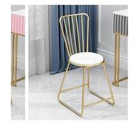 Gardeneea Chaise de Jeu Industrielle en Cuir avec Pieds rembourrés pour Bureau et Chambre à Coucher, Tabouret de Coiffeuse Blanc (Taille Unique D2)