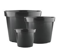 GardenersDream 3 x Pots de Plantation Noirs Ronds de 1L pour Cultiver des Plantes de Jardin et des Herbes en Plein Air.