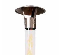 GARDENFLARE Pare-étincelles pour tuyau de feu, embout en acier inoxydable avec effet chauffant - Diamètre : 25 cm - Accessoire pour tuyau de feu à granulés, colonne de feu et torche de jardin