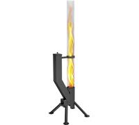 GARDENFLARE Tuyau de feu de qualité supérieure - Grande torche à granulés en acier inoxydable avec flamme jusqu'à 1,5 m et brosse de nettoyage incluse, colonne de feu pour jardin et terrasse - Feu