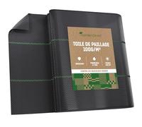 GardenGloss 10m² Toile de Paillage Anti Mauvaises Herbes 100 g/m² - Film Géotextile Anti Mauvaises Herbes Indéchirable - Haute Sensibilité aux UV (5m x 2m, Plié)
