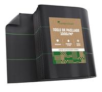 GardenGloss 30m² Toile de Paillage Anti Mauvaises Herbes 100 g/m² - Film Géotextile Anti Mauvaises Herbes Indéchirable - Haute Sensibilité aux UV (15m x 2m, Plié)