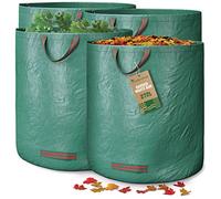GardenGloss® 4X Sacs à Déchets de Jardin avec Poignées - 272L Haute Capacité et Double Fond - Stable Aux UV et Hydrofuge - Sac de Jardin Réutilisable et Stable