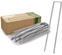 GardenGloss Agrafes de Sol Acier Galvanisé (50 pcs) - 200x25 mm, Ø 3,8 mm