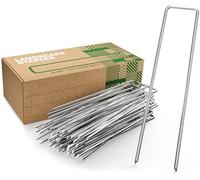 GardenGloss Sardines de Fixation en Acier Galvanisé (25 Pièces) - Agrafes de Fixation pour Toile de Paillage, Grillage et Tente - Piquets de Jardin 150 mm Long, 25 mm Large, Ø 3 mm
