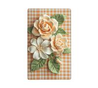 Gardenia and Rose Sugar Flower Plaque murale vierge pour interrupteur décoratif 1 gang pour cuisine, salle de bain Taille 11,4 x 7 cm