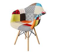 Gardenia Fantasy Fauteuil en Tissu Patchwork à écussons, Multicolore, CM 61 x 59 x 80