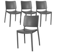 GARDENIA Rimini Chaises, Polypropylène, Anthracite, 1, 4 unités