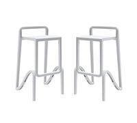 Gardenia Tabouret Haut empilable pour intérieur et extérieur en polypropylène Eolo Blanc fabriqué en Italie pour CASA Bar Restaurant