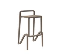 Gardenia Tabouret Haut empilable pour intérieur et extérieur en polypropylène Eolo Tortora Made in Italy pour CASA Bar Restaurant