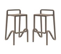 Gardenia Tabouret Haut empilable pour intérieur et extérieur en polypropylène Eolo Tortora Made in Italy pour CASA Bar Restaurant