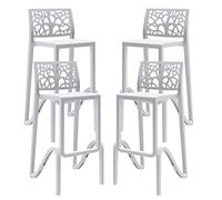 Gardenia Tabouret Haut empilable pour intérieur et extérieur en polypropylène Teti Zefiro Blanc