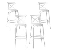 GARDENIA Tabouret Haut pour intérieur et extérieur en polypropylène Country Blanc
