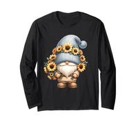 Gardening GNOME for Grandpa Life Floral Sunflower Retirement Manche Longue