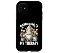 Gardening Is My Therapy Cute Summer Gnome With Tulip Flower Coque pour iPhone 11