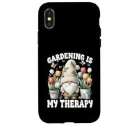 Gardening Is My Therapy Cute Summer Gnome With Tulip Flower Coque pour iPhone X/XS