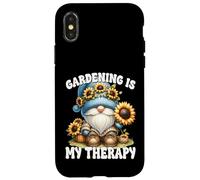 Gardening is My Therapy Floral Sunflower GNOME for Summer Coque pour iPhone X/XS
