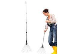 Gardening Rake, 15-Tine Yard Tool, Ergonomic Grip Handle, Rust-Proof Steel Head, Wide Coverage Design, Boosts Efficiency, Clears Debris, Loosens Dirt, Perfect for Landscaping, Maintenance