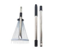 Gardening Rake, 15-Tines Grass Rakes Hand Tools, Ergonomic Weeding Tool, Rust-Proof Steel Head for Durability, Comfortable Grip for Reduced Fatigue, Ideal for Cleaning Leaves