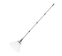 Gardening Rake, 15-Tines Grass Rakes Hand Tools, Stainless Steel, ABS Ergonomic Rust-Proof Weeding Tool, Efficient Gardening Accessories for Cleaning, Loosening Soil, and Leveling, 137cm/173cm