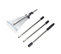 Gardening Rake, Grass Rake, Rust Proof Design with Ergonomic Soil Loosening 15 Tines Efficient Weeding Hand Tool for Lawn Cleaning, Garden Leveling and Yard Maintenance