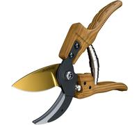 Gardening Scissors Sécateur de jardin en titane Premium, conception ergonomique, idéal pour couper le jardin et tailler les plantes(Manche en bois)