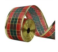 Gardeningwill Ruban motif écossais - 10 m - pour couronne de Noël, cadeau de mariage, bricolage, emballage cadeau