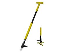 Gardenised Outil d'arrache-mauvaises herbes debout à 4 griffes avec longue poignée en acier durable pour un retrait sans effort de l'herbe. Design ergonomique qui élimine les flexions et les