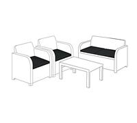Gardenista Coussin de siège extérieur pour meubles en rotin | Coussins de meubles de jardin pour Carolina | Coussin de chaise de meubles de patio résistant à l'eau | Léger,durable | 4 pièces (Le noir)
