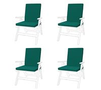 Gardenista Coussin de siège Premium pour Chaise de Jardin | Liens de sécurité et élastique à Enfiler sur Le Dos | Résistant à l'eau | Adapté pour l'intérieur et l'extérieur | léger (Vert, 4)