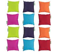 Gardenista Petits Coussins d'Extérieur Résistants à l'Eau | Mini Accessoires de Couleurs Mélangées pour Le Jardin, Le Salon, Le Canapé | Rembourrage en Fibres Creuses (12)