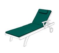 Gardenista Remplacement de Coussin de transat de Jardin | Coussin de transat de Jardin extérieur inclinable de Patio | Résistant à l'eau | Rempli de Fibres légères | Durable et Confortable (Vert)