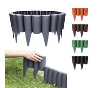 GARDENIX 2,5m Bordure de jardin rebord de jardin palisade pelouse parterre Aspect bois Anthracite