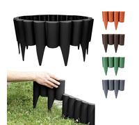 GARDENIX 2,5m Bordure de Jardin Rebord de Jardin Palisade pelouse Parterre Aspect Bois Noir